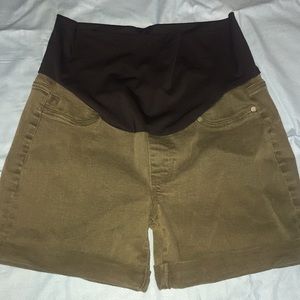Dark green Maternity Jean shorts